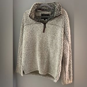 The Original Frosty Tipped Pile 1/2 Zip Pullover in Putty by True Grit